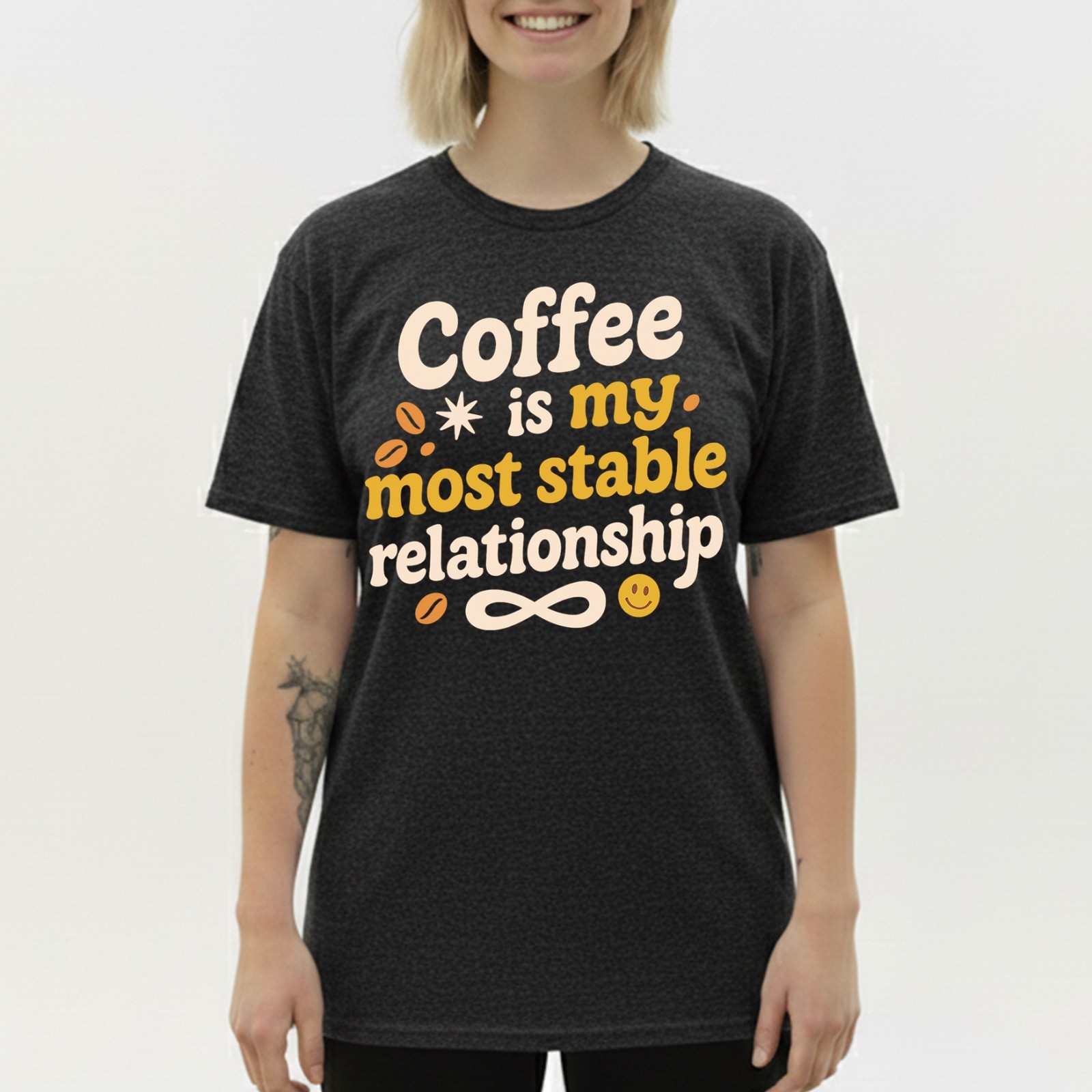 Coffee Most Stable Relationship T-Shirt Funny Coffee Lover Humor Tee S-5XL gallery