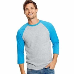 Hanes Baseball Jersey Small X-Temp Unisex Light Steel/Neon Blue Free Ship/Return