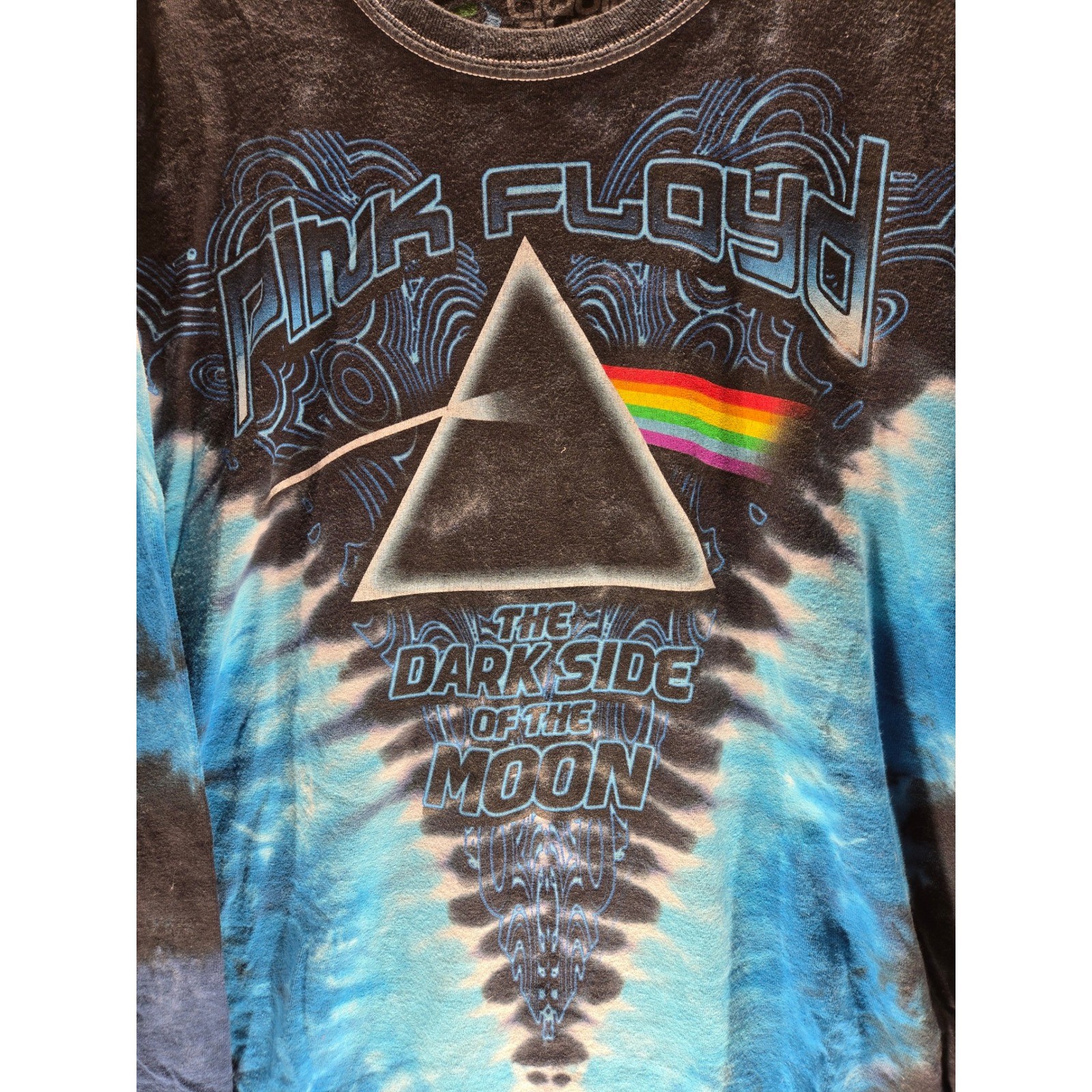 Liquid Blue Pink Floyd Dark Side of the Moon Tie Dye Long Sleeve Shirt XL gallery