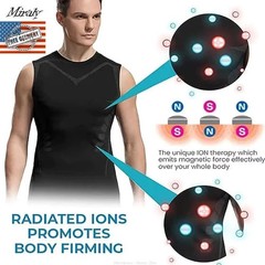 Men Compression Shirt Version Ionic Shaping Sleeveless Vest Sport Tank Top S-2XL