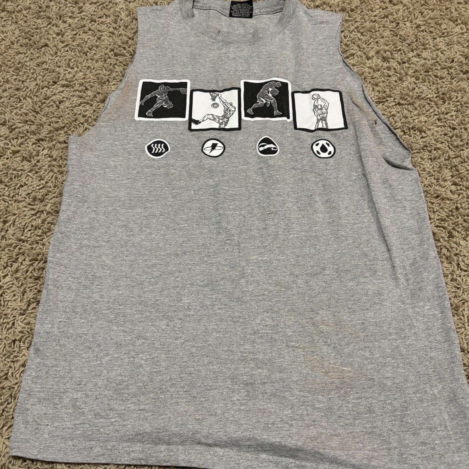Vintage And 1 The Swerve Mens Medium Gray T Shirt USA Made Basketball Y2K