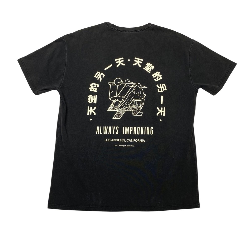 YoungLA 449 Washed Drip Tee Shirt Men’s Small Always Improving Gym Rare