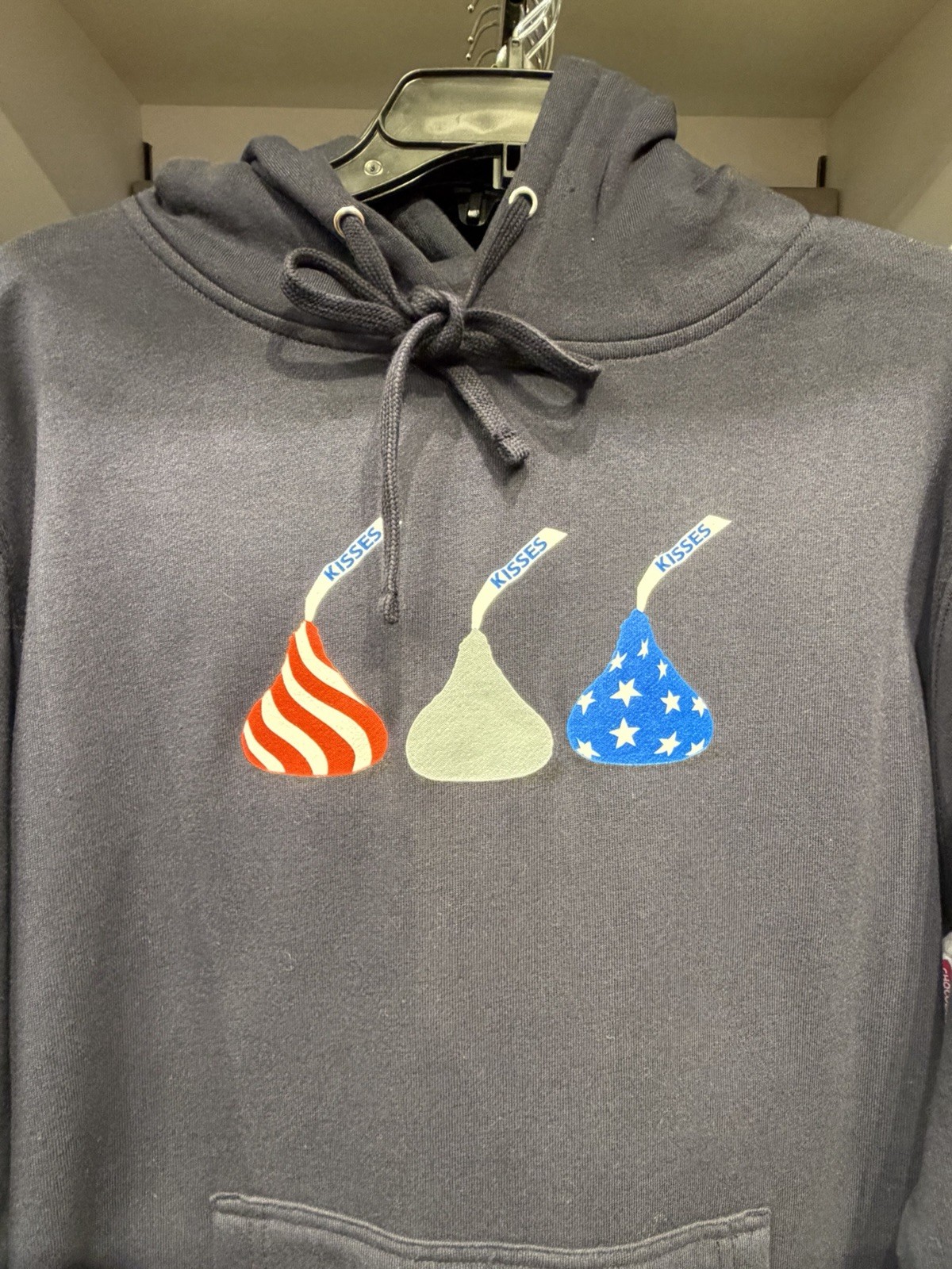 Hershey's World NYC New York Exclusive Kisses Stars & Stripes Adult Hoodie NWT gallery