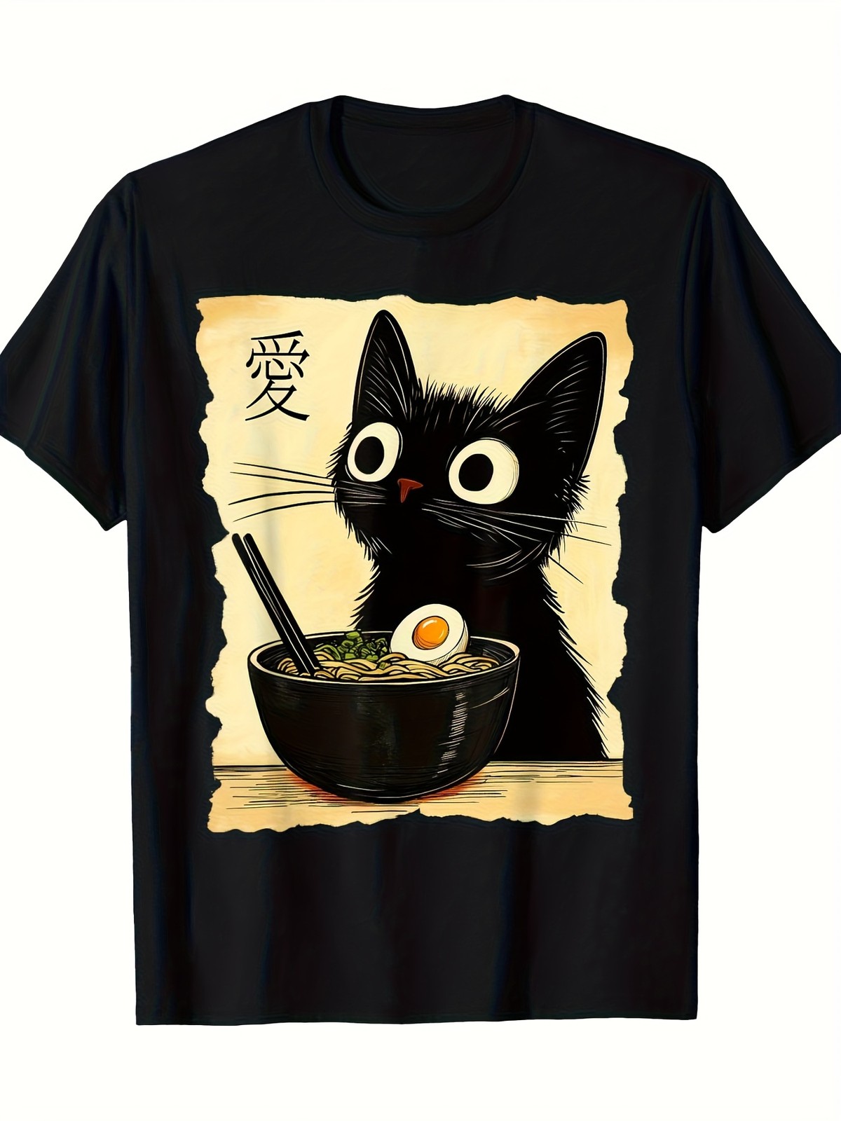 Cute Cat and Ramen Anime T-Shirt Unisex- Japanese Style Printed Tshirt gallery