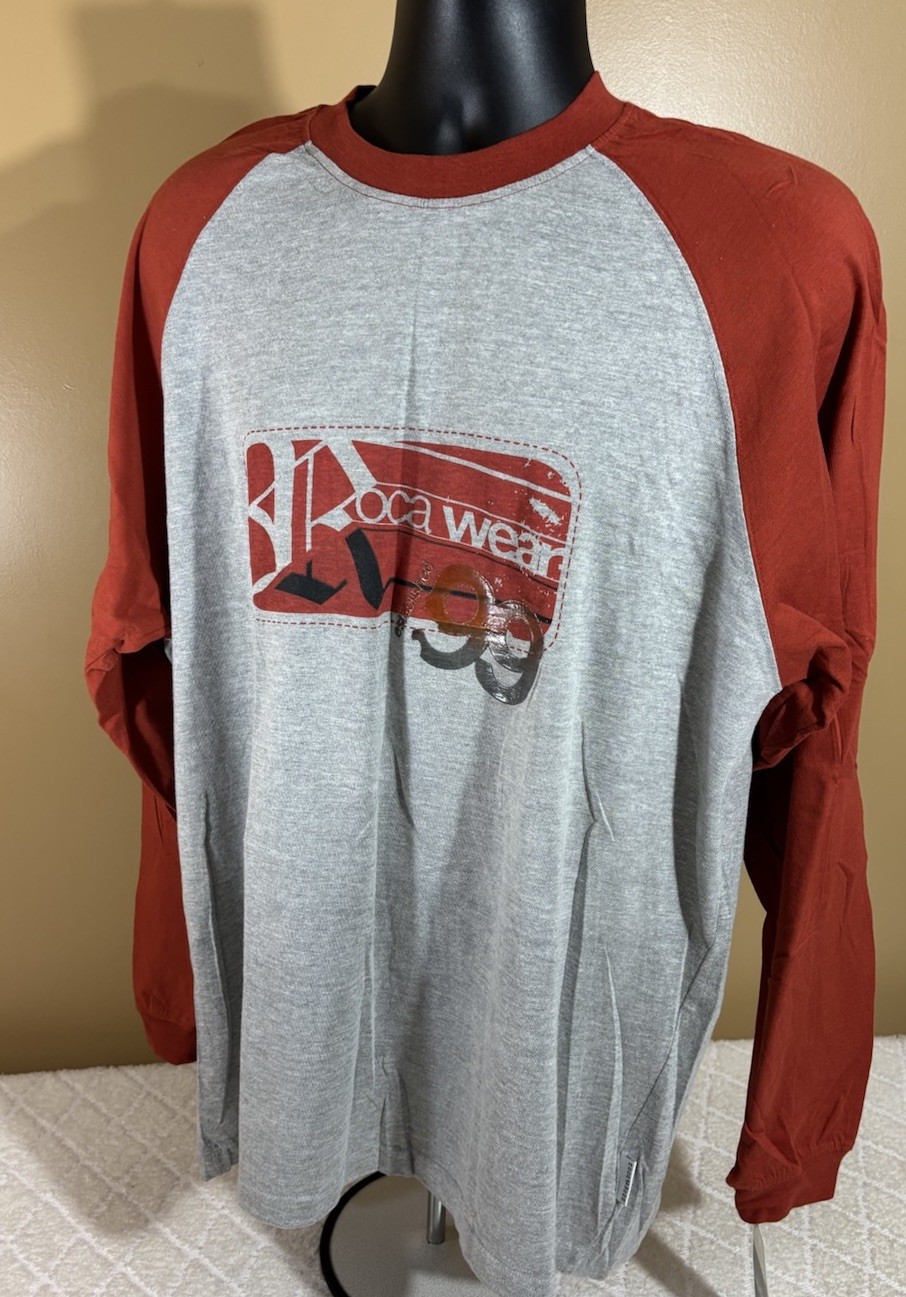 NEW Vintage Rocawear 99 Graphic Long Sleeve Shirt Gray/Orange Men’s Size L gallery