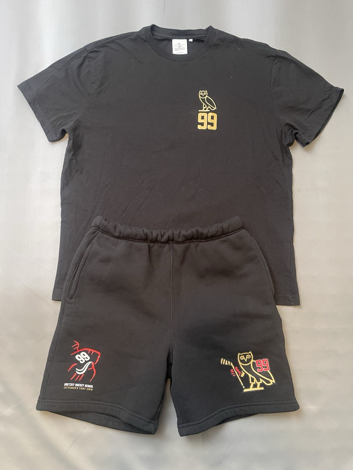 OVO x Wayne Gretzky Hockey School Collab Exclusive Black Shirt & Shorts Drake