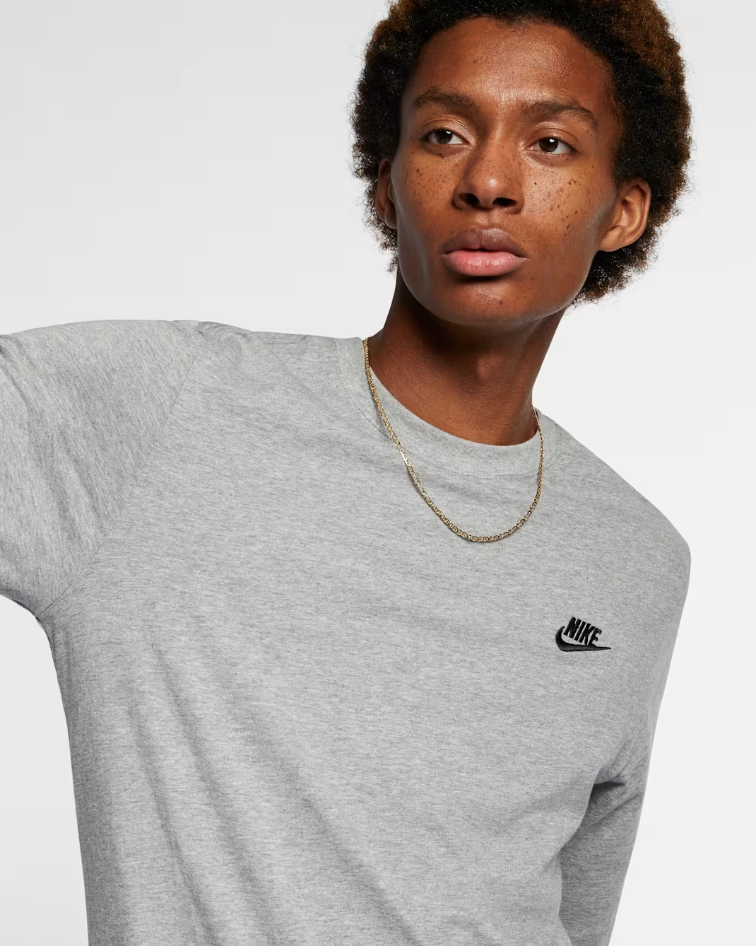 Nike Sportswear Club Men's Cotton Long-Sleeve T-Shirt Gray size L XL 2XL gallery