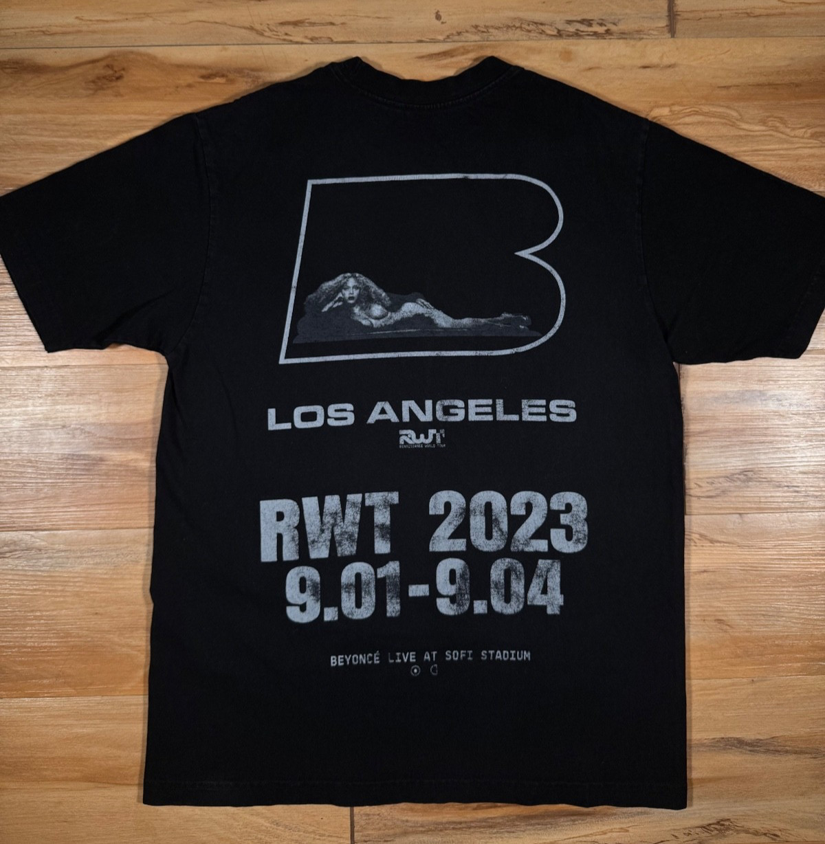 Beyonce Renaissance RWT 2023 Black Los Angeles SOFI 9/1-9/4 Tour Concert Shirt M gallery