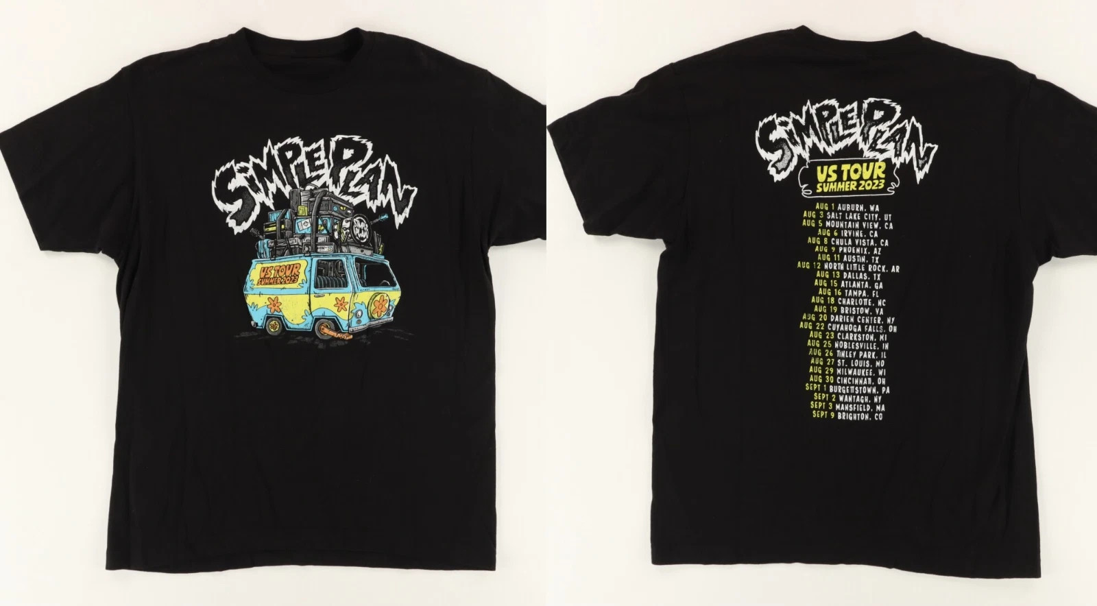Simple Plan Mystery Mobile Summer Tour 2023 Graphic Multicolor Unisex T Shirt gallery