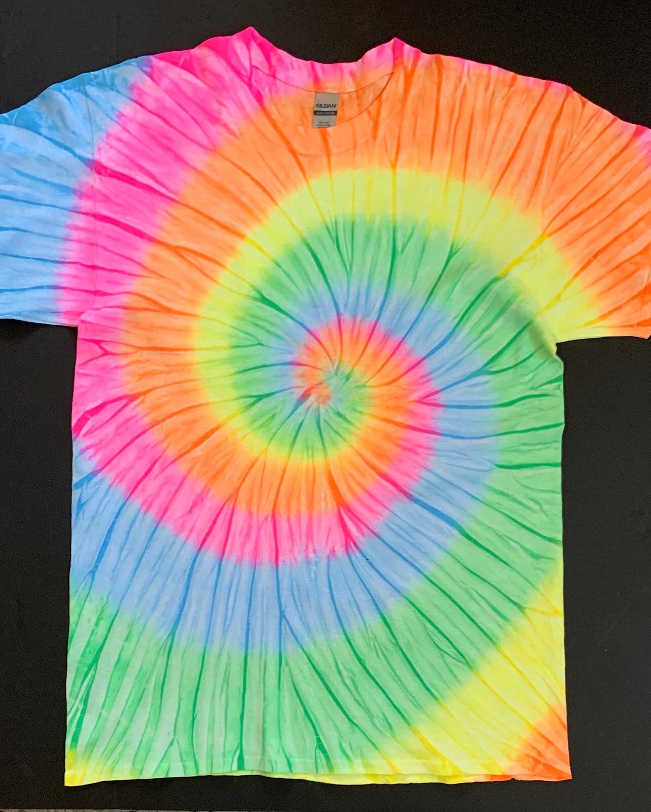 *New* 2XL – Sm Handmade Tie Dye, Tropical Rainbow Pastel, Crew or V-Neck