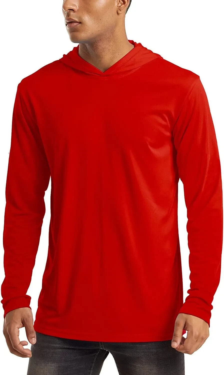 MAGCOMSEN Men's Hooded UPF 50+ Sun Protection T Shirts Long Sleeve Athletic Fish gallery