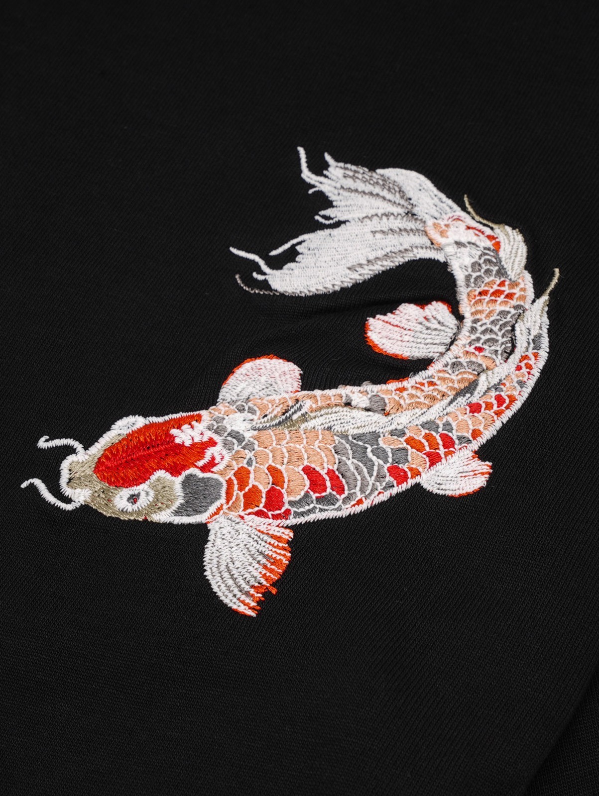 Niepce Men's Koi Fish Embroidery Tee Japanese Streetwear T-Shirt gallery
