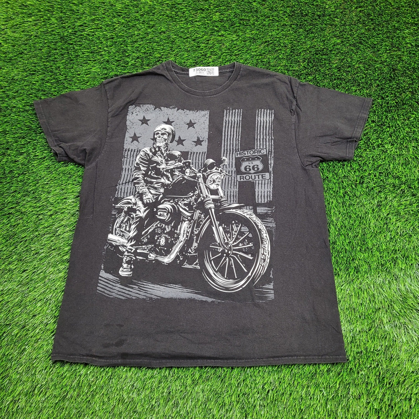 Skull Biker Shirt Large 22×28 Faded