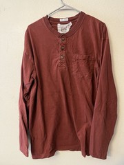 Duluth Men’s Longtail T Relaxed Fit Henley T-Shirt Size Large Men’s Maroon