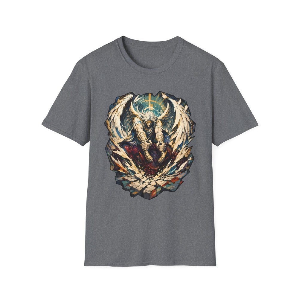 Angel Demon Battle Gothic Warrior Stone Impact Unisex Softstyle T-Shirt