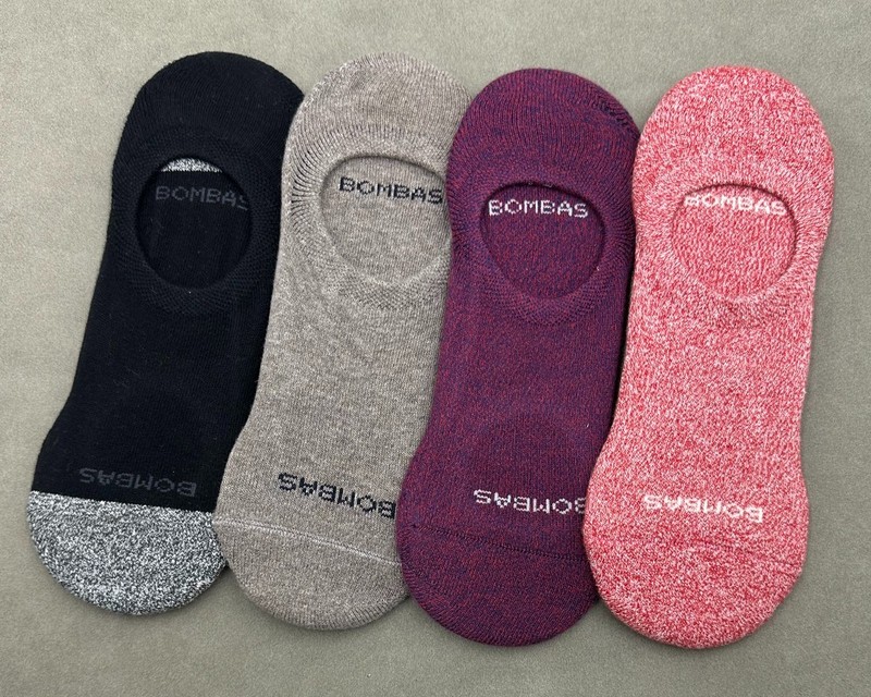 BOMBAS 4 Pairs Women’s No Show Cushion Socks Size Large 4 Colors Mix New