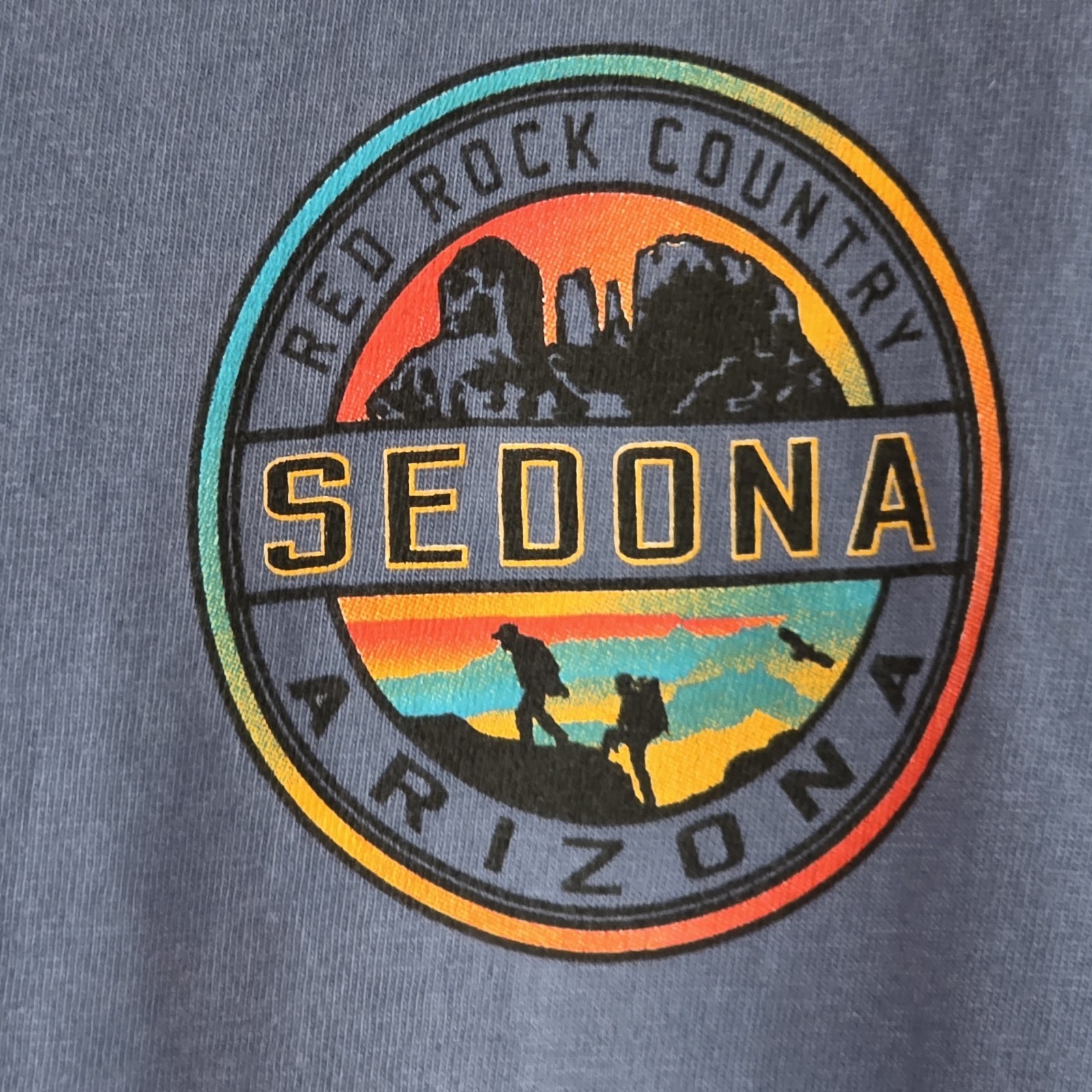 Blue 84 Men's Large Long Sleeve T-Shirt Sedona Arizona Red Rock Hiking Blue L gallery