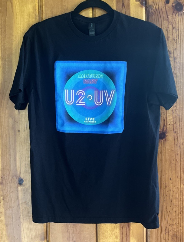 ORIGINAL *MISPRINT* – U2 UV Live at Sphere 2023 LAS VEGAS T Shirt SIZE M Blue