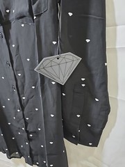 Diamond SUPPLY CO long sleeve SIZE Large Black SHEER