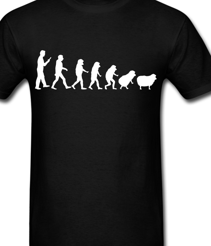 Evolution sheep T Shirt tee or long sleeve Hoodie tank top banksy Shepherd wool gallery