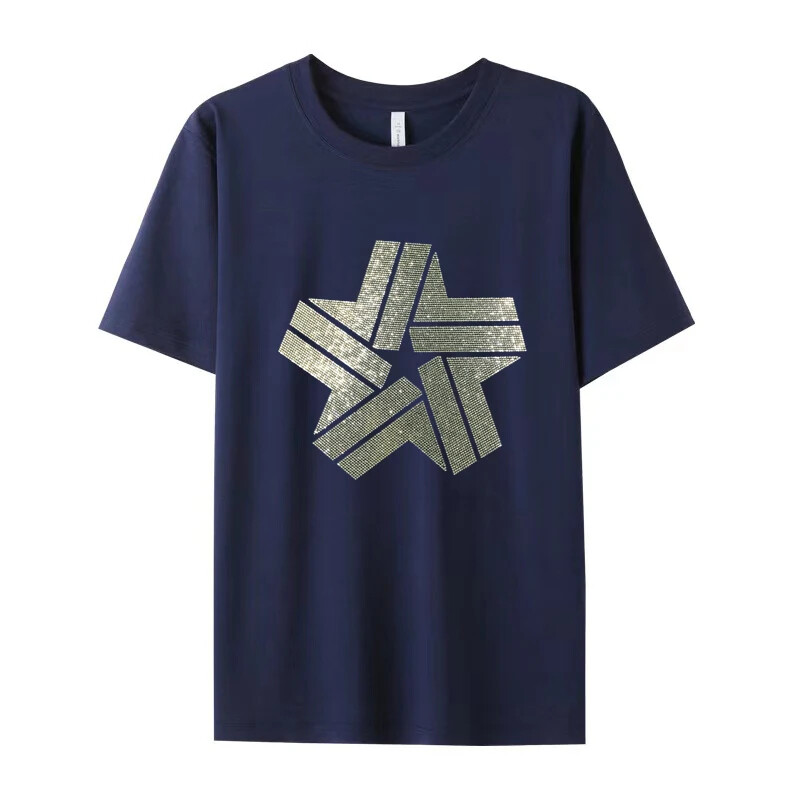 New Men Luxury Diamond Star Rhinestones Fashion T-Shirt High Quality gallery