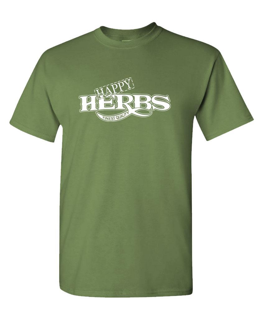 HAPPY HERBS Finest Quality - funny retro - Unisex Cotton T-Shirt Tee Shirt gallery