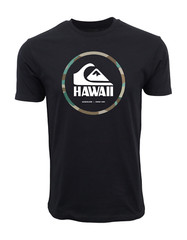 QUIKSILVER ESTABLISHED HAWAII CAMO CIRCLE GRAPHIC T SHIRT