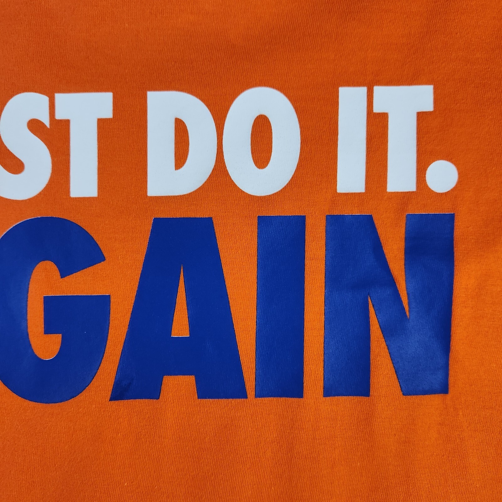 Nike Just Do It Again Men's XL Orange Long Sleeve T-Shirt Ribbed Cuffs NWOT Flaw gallery