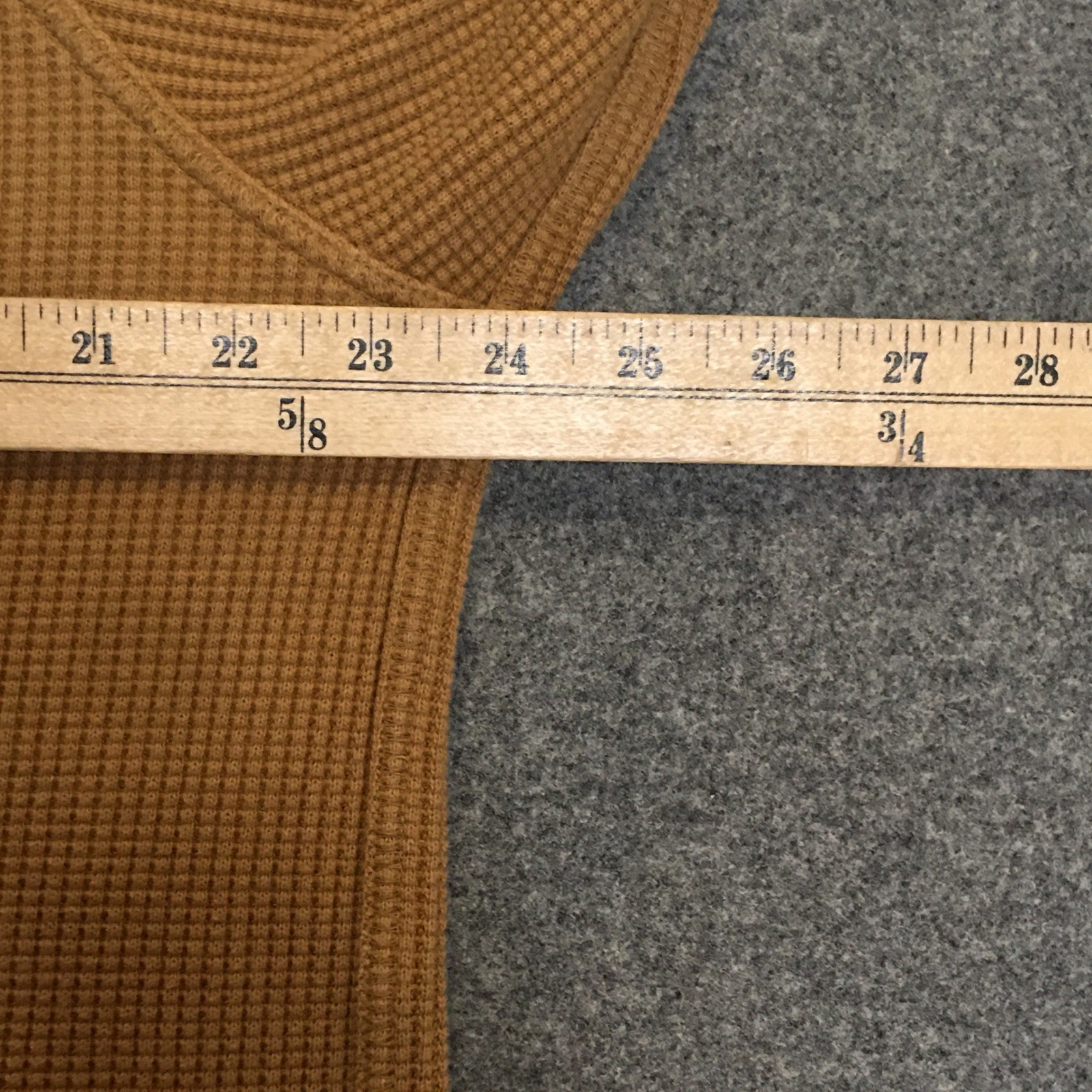 L.L. Bean Signature Waffle Thermal Men XL Brown Slim Raglan Cotton Heavyweight gallery
