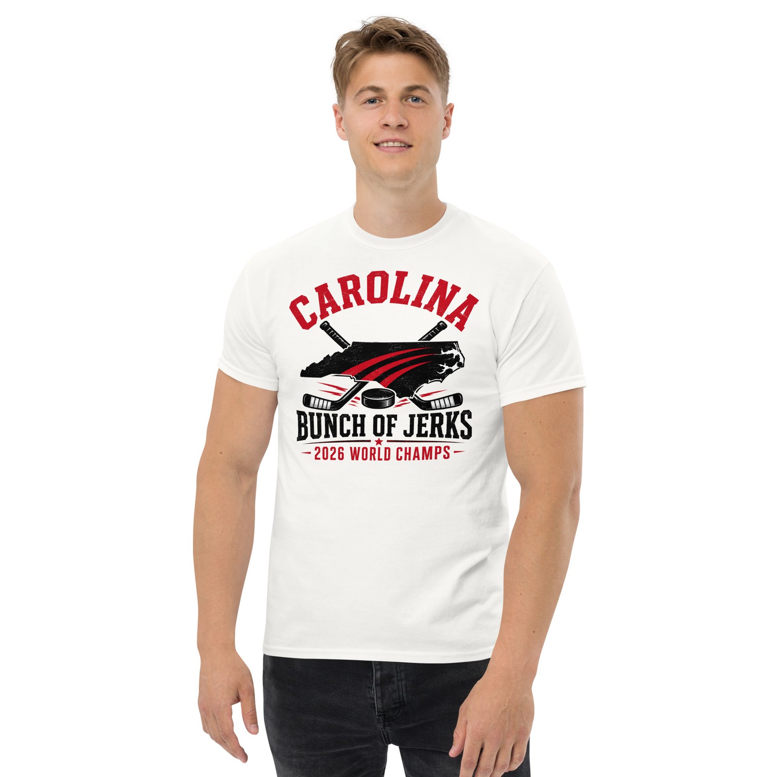 Carolina Hockey 2026 World Champs Bunch of Jerks Fan T-Shirt gallery