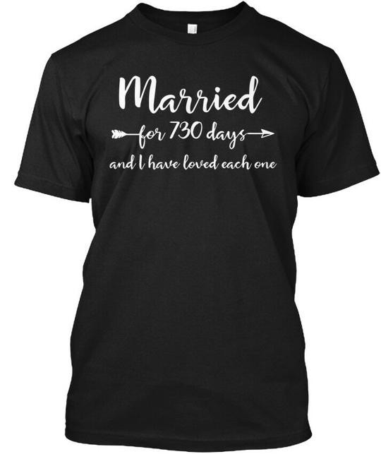 Second Wedding Anniversary Gift For Him Her- T-Shirt Made in USA Size S to 5XL