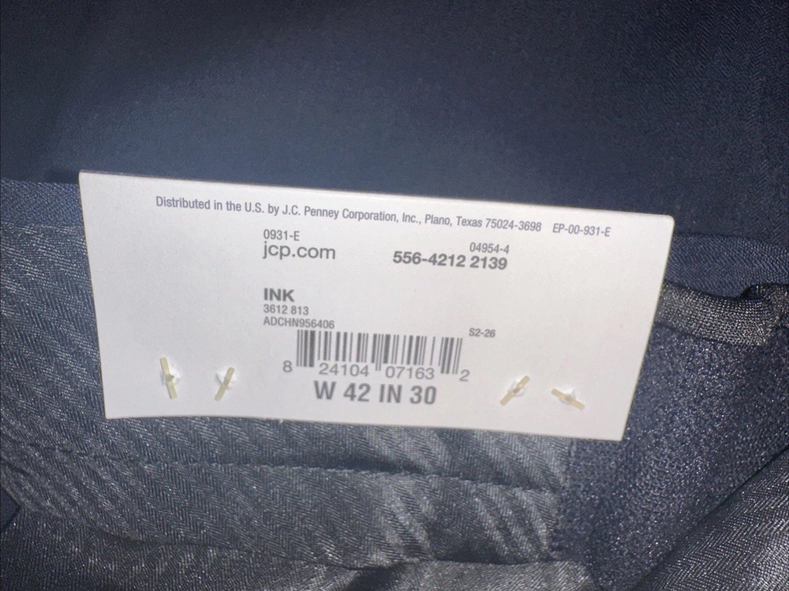 NWT Stafford Men’s 42 x 30 Classic Fit Flat Front Year Round Trouser Pants $70 gallery