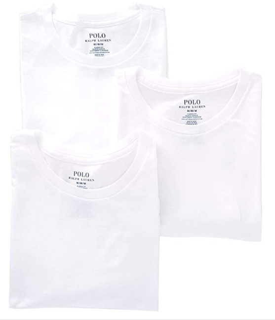 3 POLO RALPH LAUREN MENS COTTON WHITE CREW T-SHIRTS UNDERSHIRTS S M L XL XXL NWT gallery