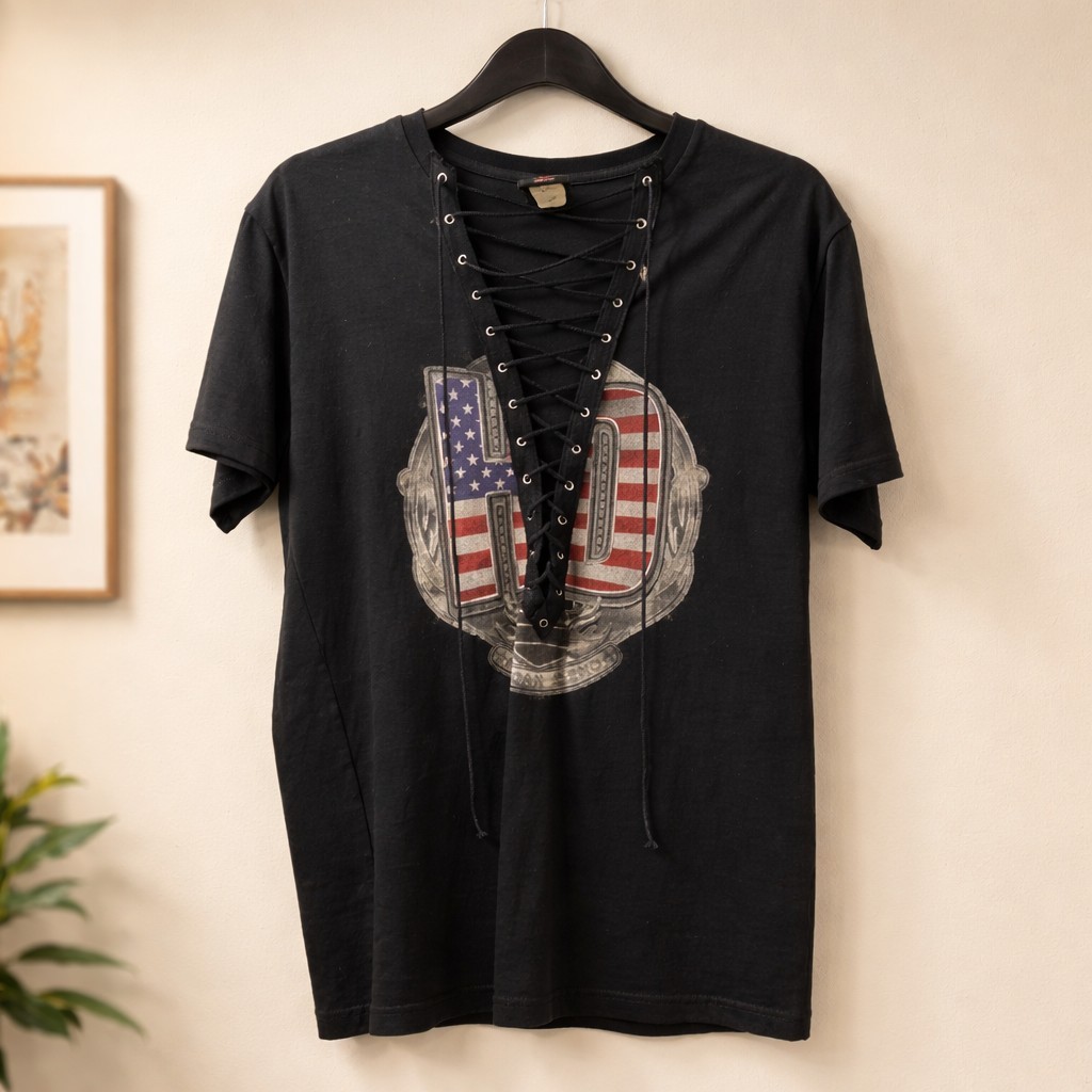 Harley Davidson Lace Up Shirt Size M gallery