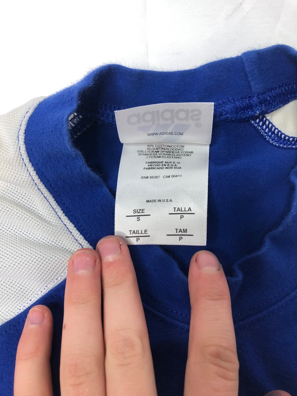 Vintage Adidas Short Sleeve Blue Cotton Spandex - Size S gallery