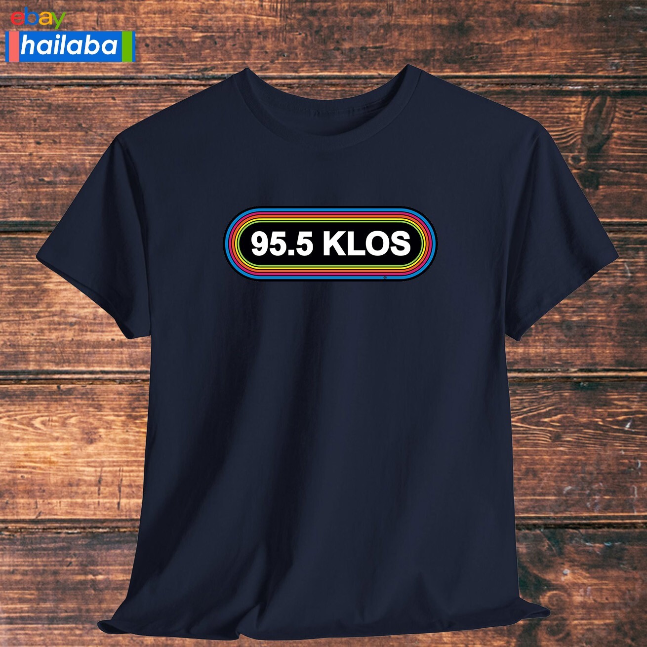 95.5 Klos Rocks Radio Logo Shirt Black/Navy/Grey/White/Orange T-Shirt S-5XL gallery