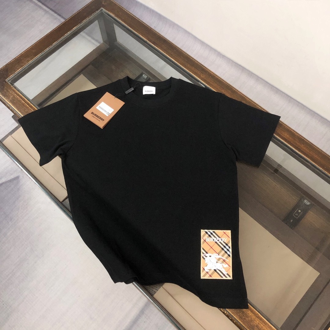 New Moncler Unisex Summer Black Crew-Neck 100% Cotton T-Shirt L