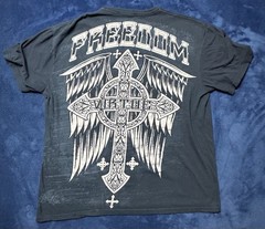 Hybrid Premium All Over Graphics Short Sleeve T-shirt Freedom Tattoo Men’s 2XL