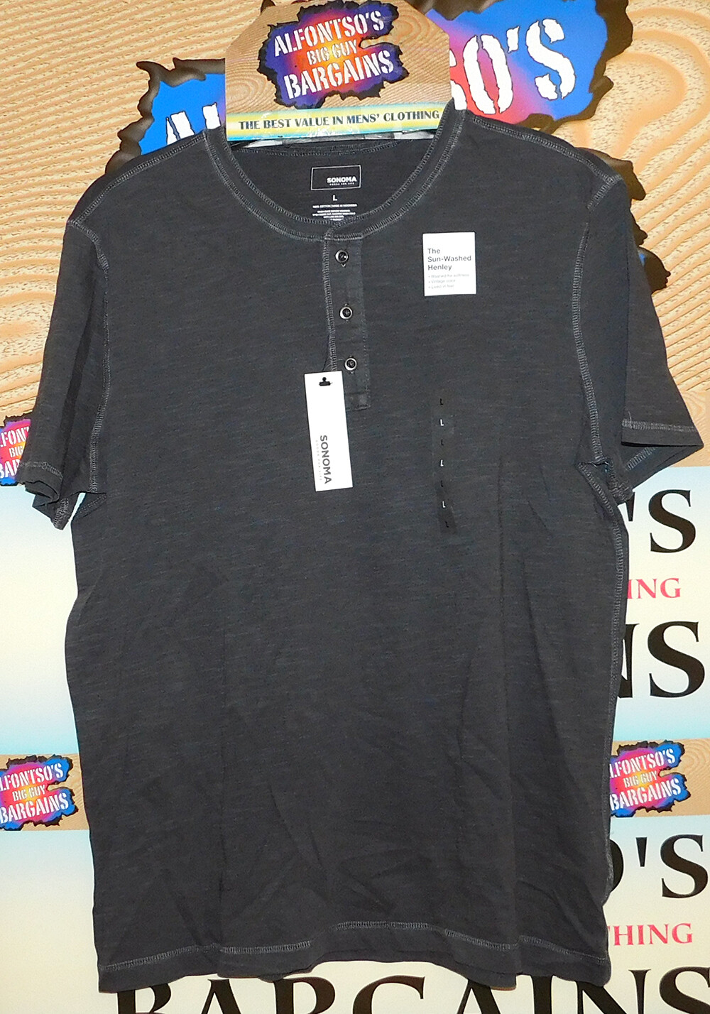 Mens Sonoma Sun-Washed Henley Pre Washed Vintage Colors $12.99 (Box 17) gallery