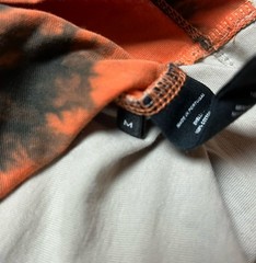 Helmut Lang Shirt Medium Tie Dye Cotton T-Shirt Orange Gray Designer City Cotton
