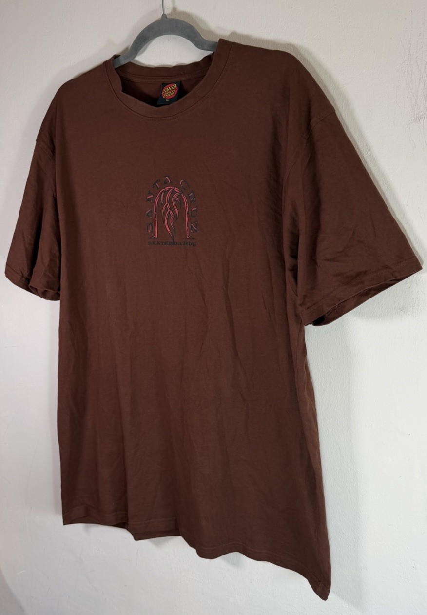 Santa Cruz Dressen Tribal Arch Front T Shirt UK XL Skateboards Coffee Brown Tee gallery