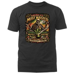 America’s Most Wasted Skeleton Stoner Marijuana Weed Cannabis T-shirt