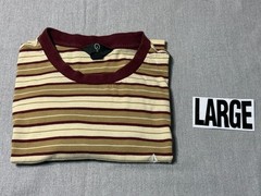 VOLCOM – Men’s T-shirt SIZE L – LARGE – Yellow / Red – Striped – True to This