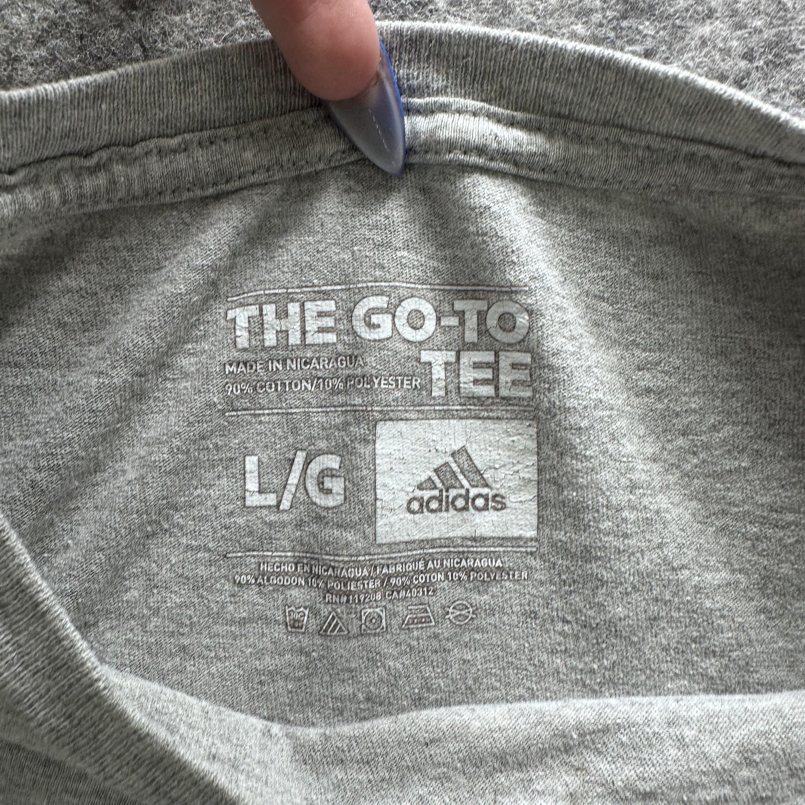 Adidas Shirt Mens Large Gray Big Logo Graphic Tee The Go-To Tee Sports Athletic gallery