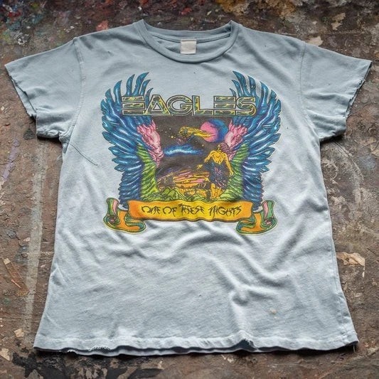 Eagles band One Of These Nights Light Blue Graphic T shirt vtg Men Women gallery