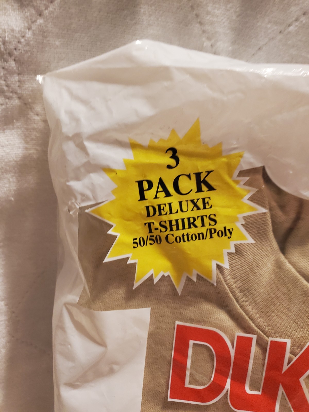 Size XL Mens - Duke 3-Pack T-Shirts 50/50 Cotton Poly - Sand gallery