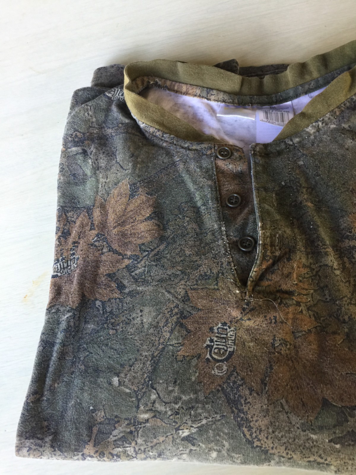 VTG Rasco FR Shirt Mens 3XL Brown Green Camo Henley Flame Resistant Hunting gallery