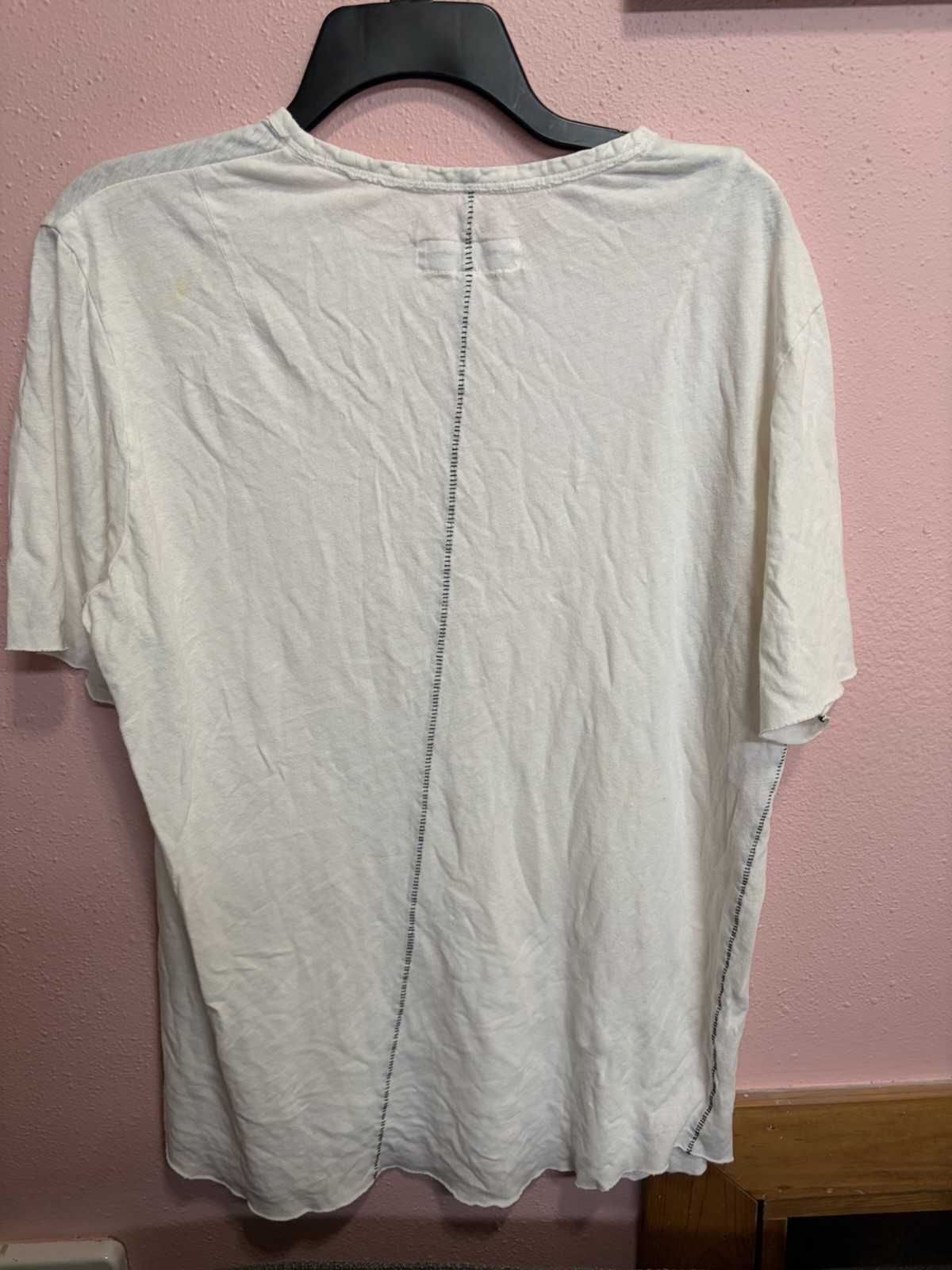 Rag & Bone White T-Shirt With Black Stitching Medium gallery