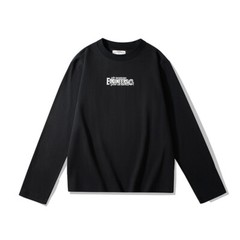 Men Spring Fashion Letter Half High Collar Printed Long Sleeved T-Shirt