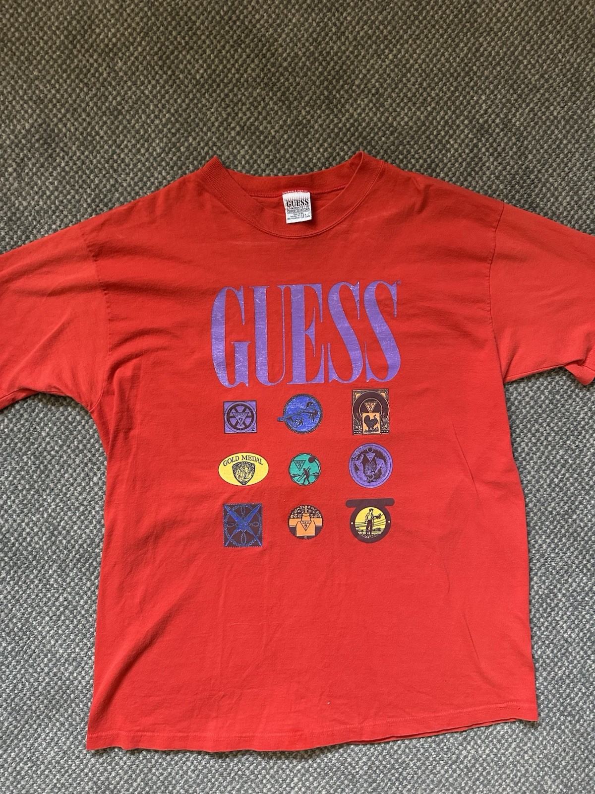 Vintage 1989 Guess Georges Marciano T-Shirt One Size Red Single Stitch USA